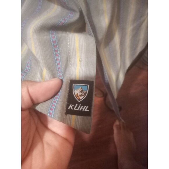 Kuhl Shirt Mens 2XL Gray Strip Short Sleeve Button Up Suncel Cowboy Western Work - Picture 3 of 15
